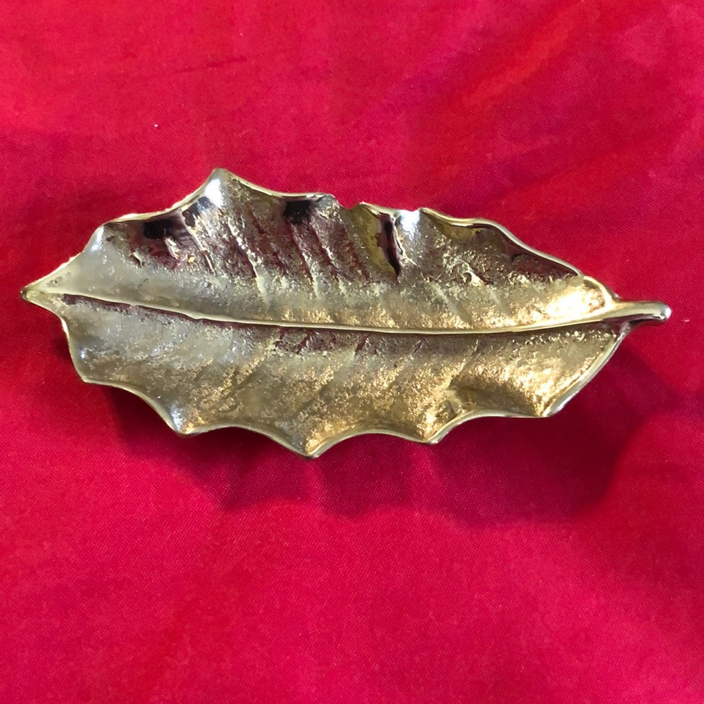 Virginia Metal Crafters Brass Holly Leaf Tray